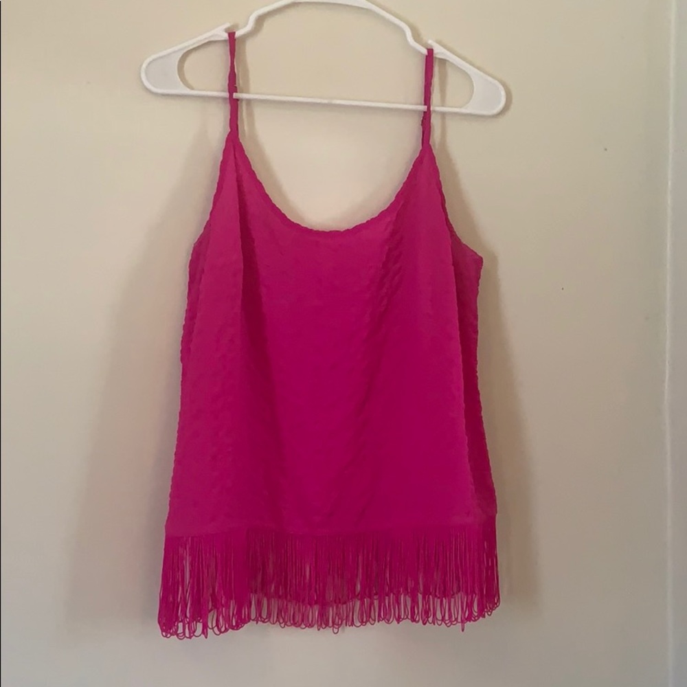 Lilly Pulitzer Hot Pink Fringe Tank Top